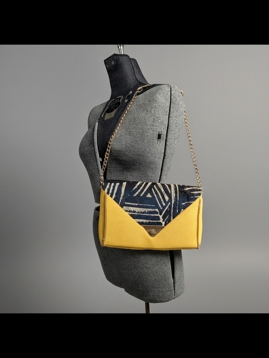 Mossimo Supply Co. Handbags - Mossimo Supply Co (2012) Yellow and Black Patterned Envelop Clutch 12"X8"